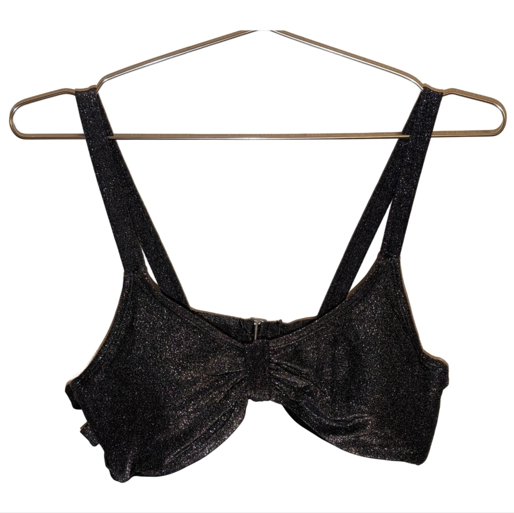 Metallic Black Bikini Top